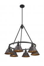  3306-6 BLK-RBZ - Orwell 6-Light Chandelier in Matte Black with Rubbed Bronze